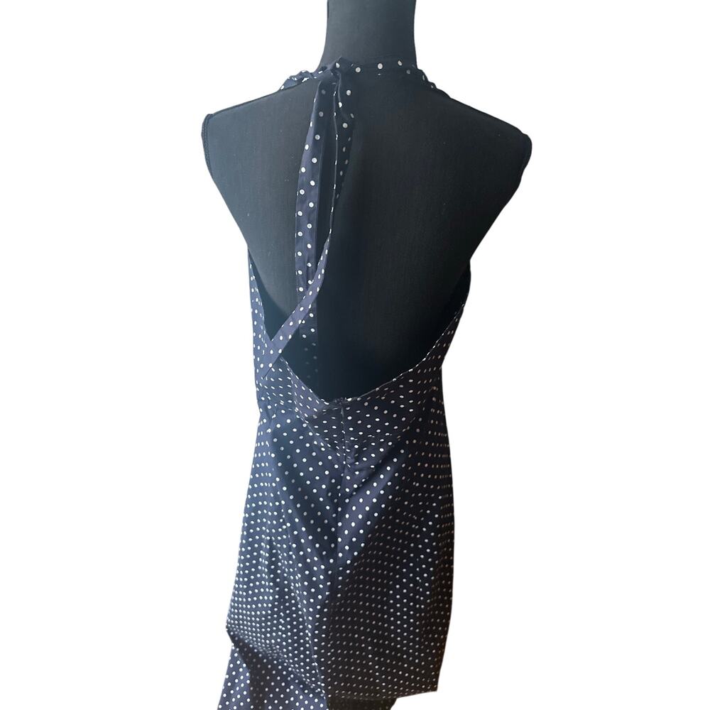 Lands’ End Navy Polka Dot Halter Wrap Dress Size 16 - Picture 4 of 6